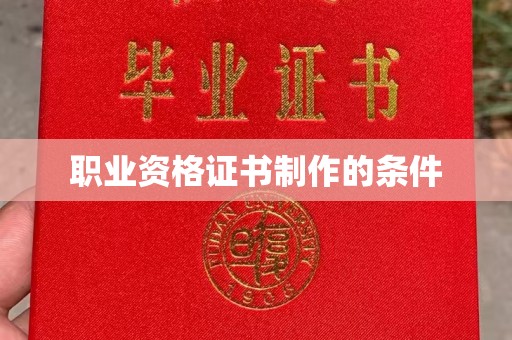 黔西南职业资格证书制作的条件